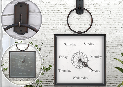 Ringed Frames & Ringed Clock.  Ringed Frames is L$179L. Ringed Clock is L$199.