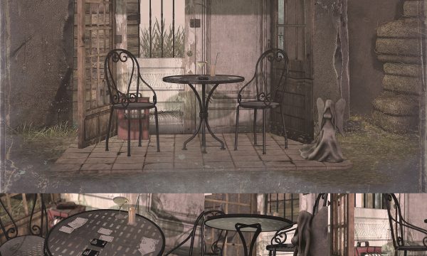 Recycled Garden Nook. Nook is L$275, Table Set is L$275, Decor Set is L$175. Fatpack is L$675.