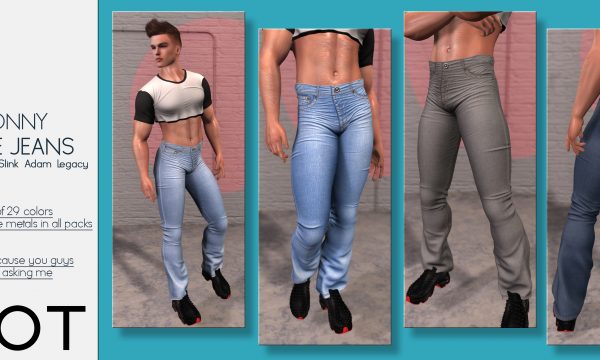 Donny Flare Jeans. L$199 each. Fatpack is L$1,299.  Demo Available. ★