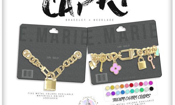 e.marie - Capri Necklace & Capri Charm Bracelet. Individuals L$250 | Fatpacks L$551. Demo available.