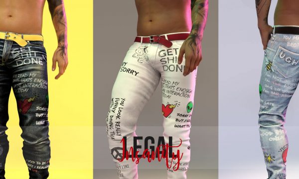 LEGAL INSANITY - Bruce harness denims. Individual L$200 | Fatpack L$2,001. Demo available ★