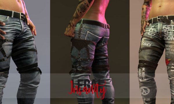 LEGAL INSANITY - Bruce harness denims. Individual L$200 | Fatpack L$2,001. Demo available ★