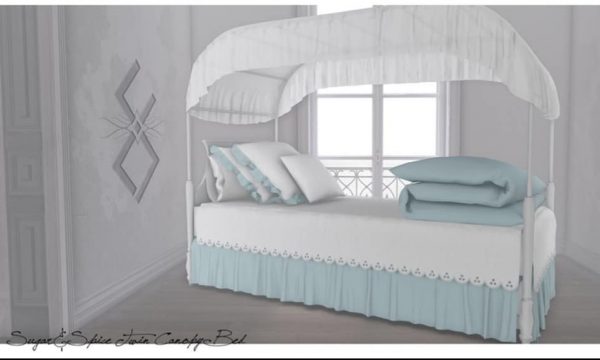 Stockholm&Lima - Sugar&Spice Twin Canopy Bed. PG L$600 | Adult L$2,201.
