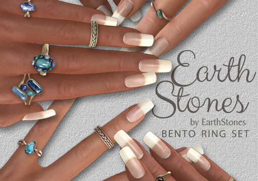 EarthStones - Earthstones Bento Rings. Individual L$799 each | Fatpack L$1499. Demo Available.