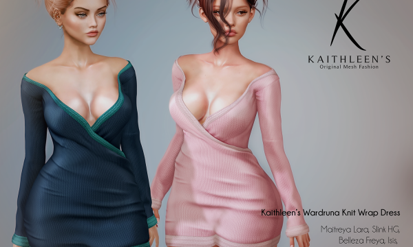 Kaithleen's - Wardruna Knit Wrap Dress. Individual L$249 | Fatpack L$1799. Demo Available ★.