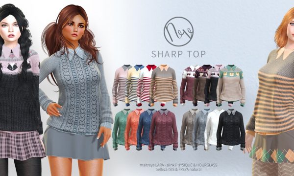 Neve - Sharp Top & Edge Skirt. Minipacks L$200 each | Fatpacks L$600 each. Demo Available.