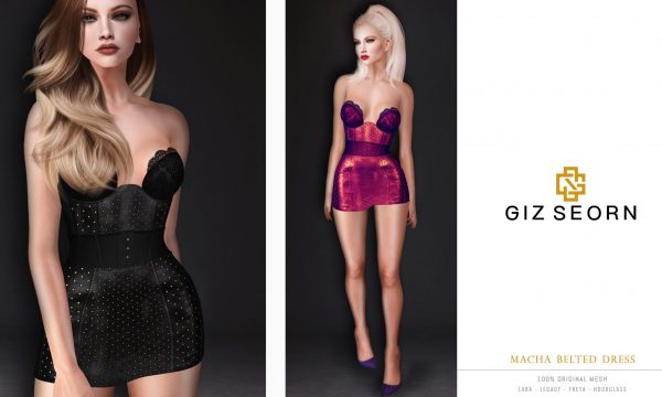 Giz Seorn - Macha Belted Dress. Individual L$249 | Fatpack L$999 Demo Available ★.
