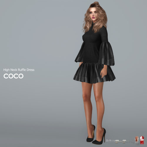 COCO – High Neck Ruffle Dress.