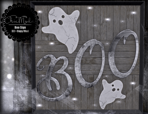 ChicModa – Boo Sign, Spooky Books & Pumpkin Candles.