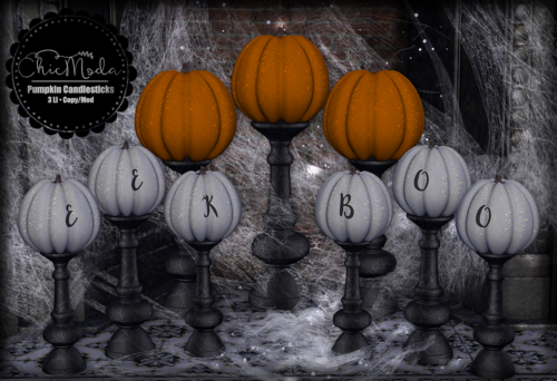 ChicModa – Boo Sign, Spooky Books & Pumpkin Candles.