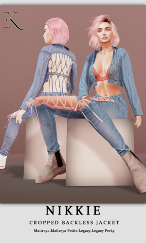 E.K – Nikkie Cropped Backless Jacket.