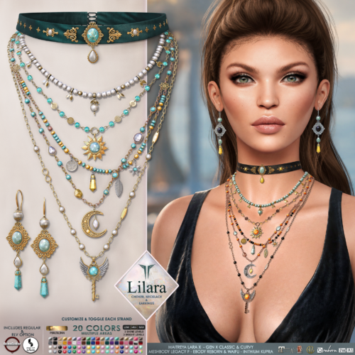 __RE__ Lilara Necklace & Earrings Set - Fit Mesh - RLV