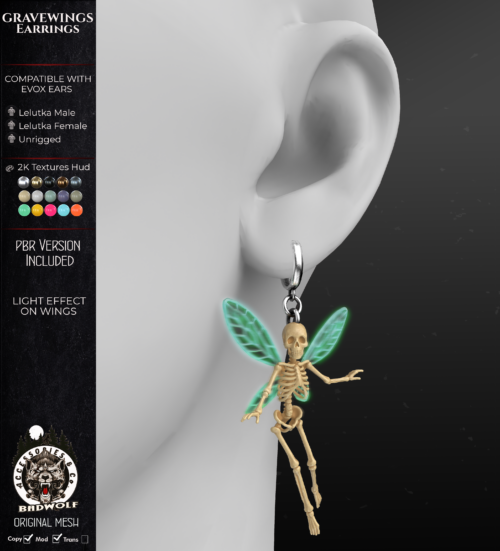 Badwolf Accessories & Co. - Gravewings Earrings.