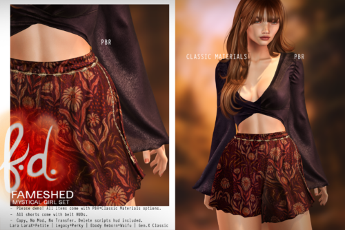 Fashionably Dead - Mystical Girl Top & Shorts.